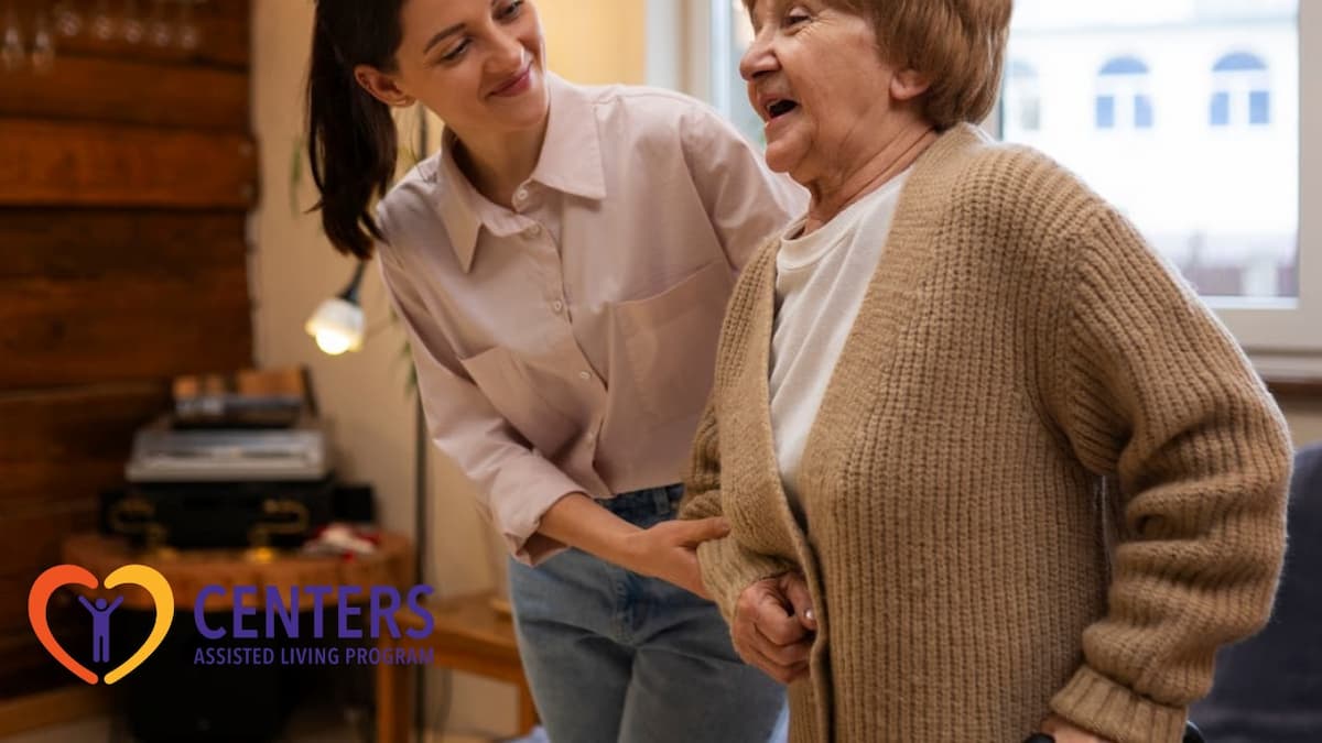 a woman holding an older woman's hand