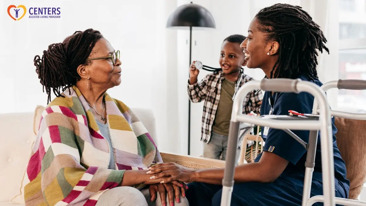 home-care-nurse-talking-with-senior-woman-with-walker-support